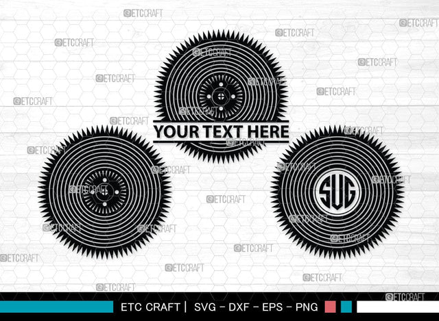 Saw Blade monogram, Saw Blade Silhouette, Saw Blade Svg, Steel Svg, Wheel Svg, Circular Saw Svg, SB00085 SVG ETC Craft 