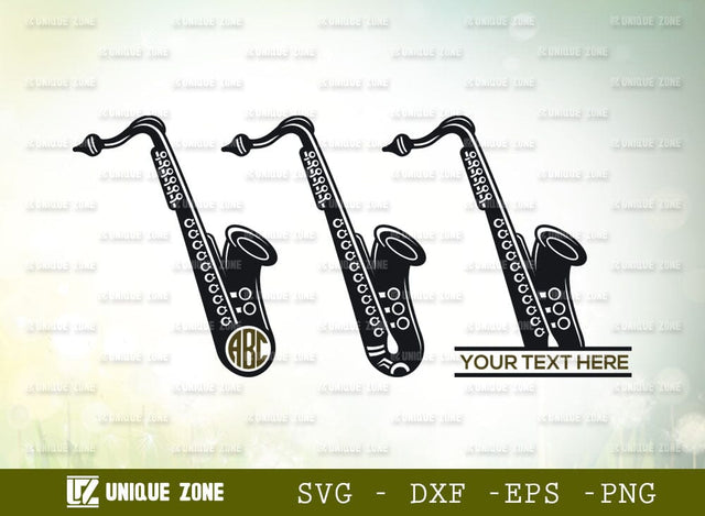 Saxophone Monogram SVG Cut File, Trumpet Svg, Trombone Svg, Horn Svg, French Horn Svg, Music Svg, Music Notes Svg, Musical Instruments Svg SVG Unique Zone 