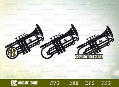 Saxophone Monogram SVG Cut File, Trumpet Svg, Trombone Svg, Horn Svg, French Horn Svg, Music Svg, Music Notes Svg, Musical Instruments Svg SVG Unique Zone 
