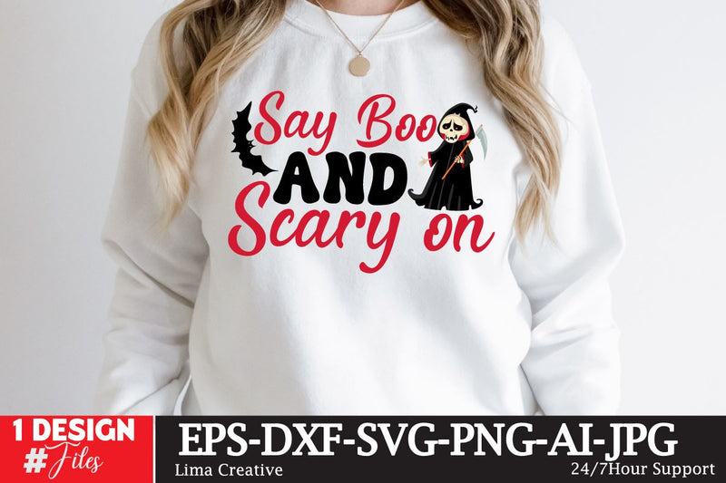 Say Boo And Scary On SVG Cute File SVG Insomnia Std 