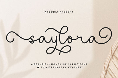 saylora is a Beautiful Monoline Script Font Font Balpirick 
