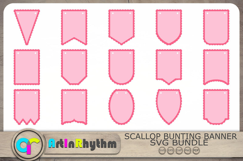 Scallop Bunting Banners Svg, Bunting Banners Svg, Banners Svg SVG Artinrhythm shop 