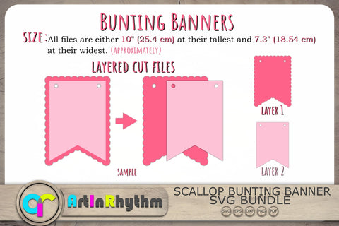 Scallop Bunting Banners Svg, Bunting Banners Svg, Banners Svg SVG Artinrhythm shop 
