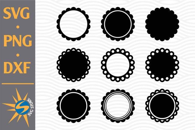 Scallop Circle Silhouette SVG, PNG, DXF Digital Files Include SVG SVGStoreShop 