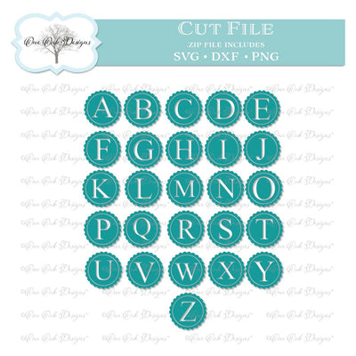 Scallop Monogram Alphabet Collection SVG One Oak Designs