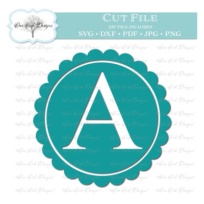 Scallop Monogram Alphabet Letter A SVG One Oak Designs 
