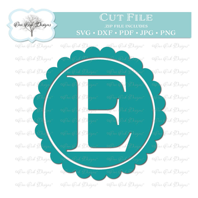 Scallop Monogram Alphabet Letter E SVG One Oak Designs 