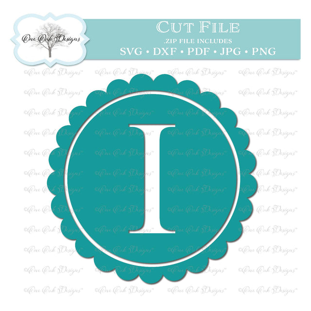 Scallop Monogram Alphabet Letter I SVG One Oak Designs 