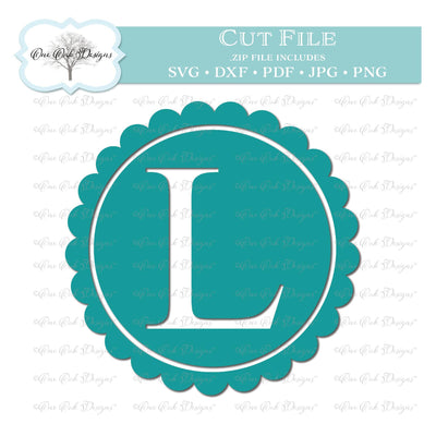 Scallop Monogram Alphabet Letter L SVG One Oak Designs 