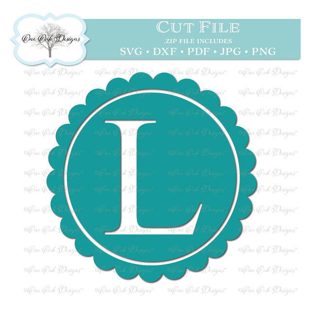 Scallop Monogram Alphabet Letter L SVG One Oak Designs 