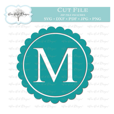 Scallop Monogram Alphabet Letter M SVG One Oak Designs 