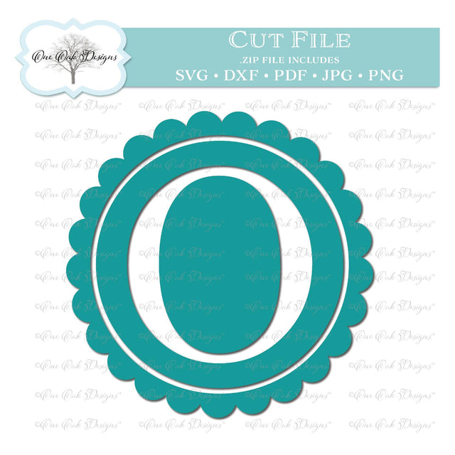 Scallop Monogram Alphabet Letter O SVG One Oak Designs 