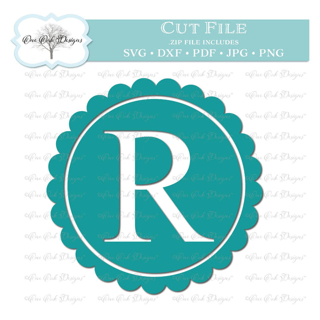 Scallop Monogram Alphabet Letter R SVG One Oak Designs 