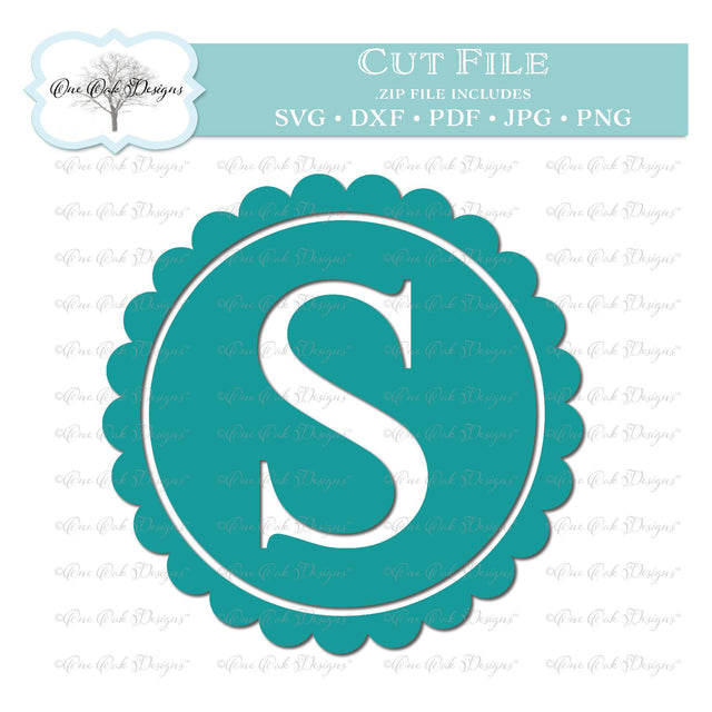 Scallop Monogram Alphabet Letter S SVG One Oak Designs 