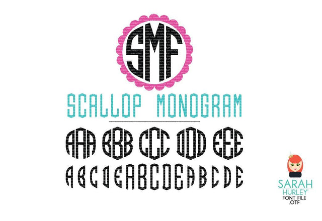 Scallop Monogram Font Font Sarah Hurley 