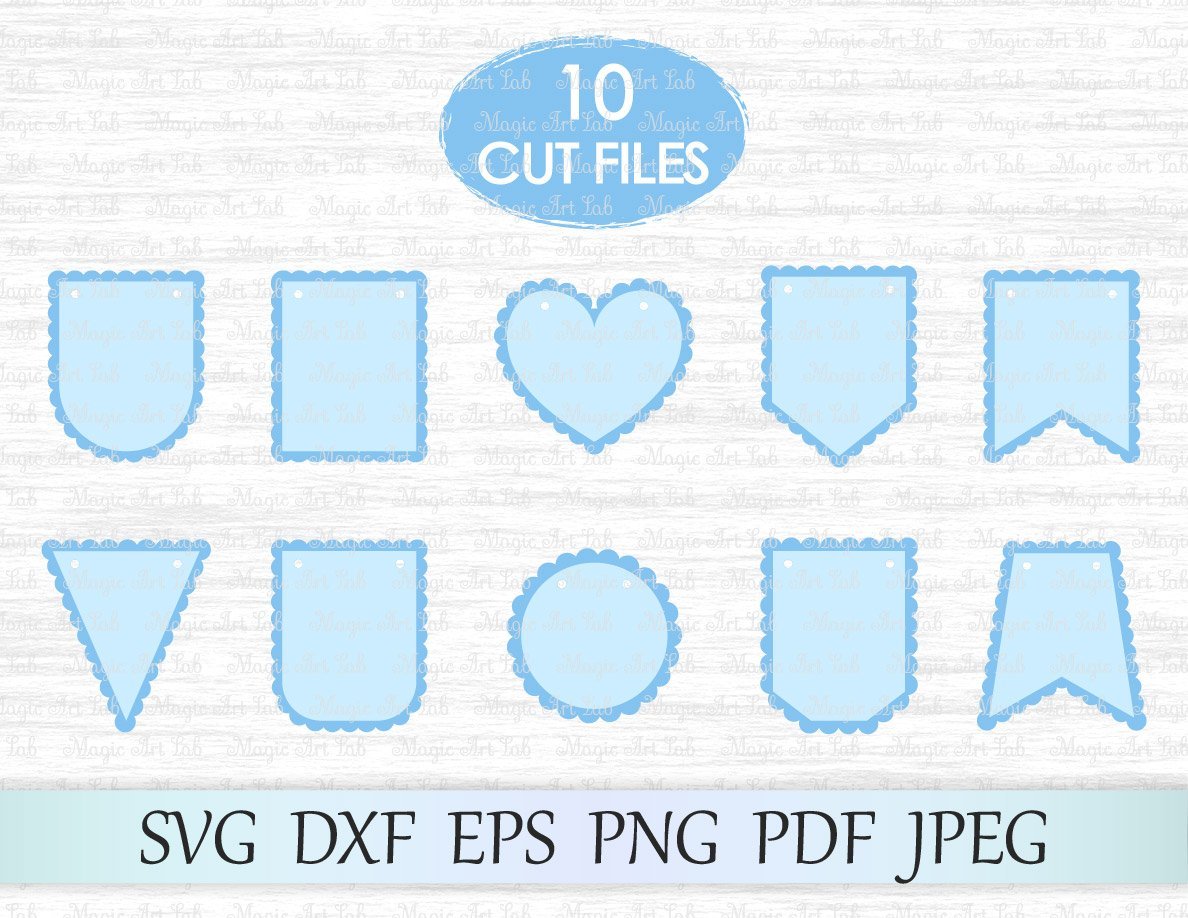 Scalloped Banners Cut Files - So Fontsy