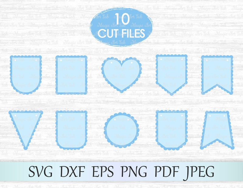 Scalloped banners cut files - So Fontsy