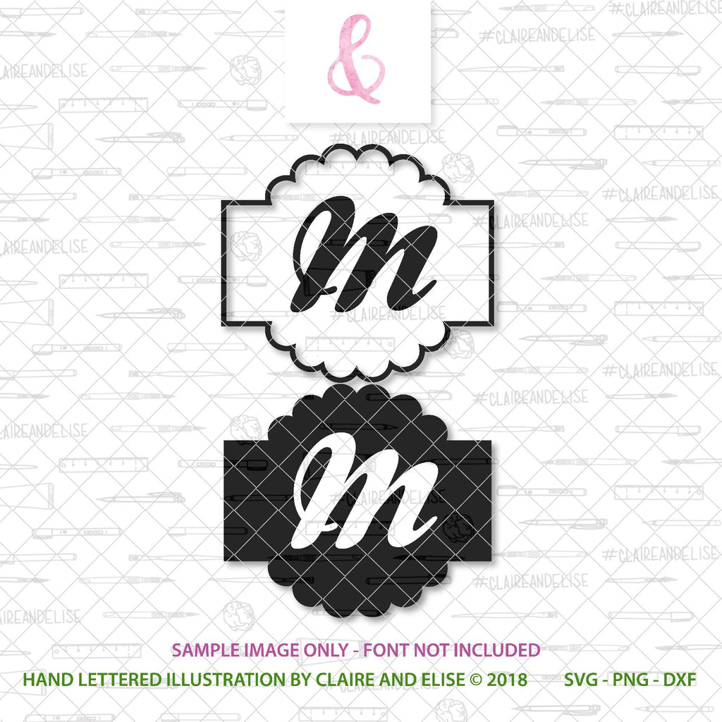 Rectangle Frame Monogram Monogram Frame C|31046|Regular Cut
