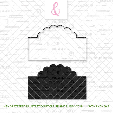 Scalloped Top Label Frame - SVG PNG DXF - Cut File SVG Claire And Elise 