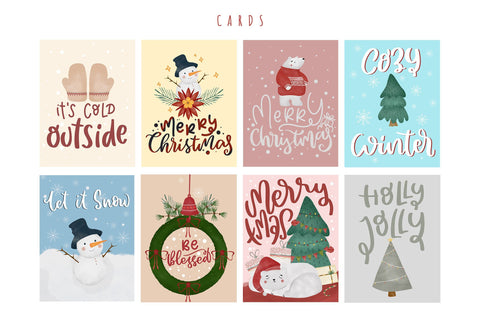 Scandinavian Christmas Watercolor Sublimation Bundle SVG dapiyupi store 