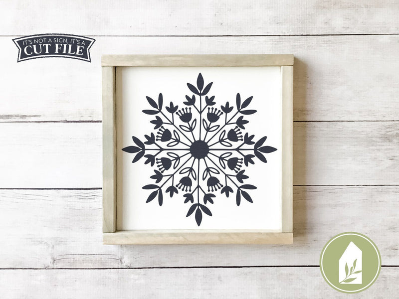 Scandinavian Snowflake SVG | Christmas SVG | Farmhouse Sign Design SVG LilleJuniper 