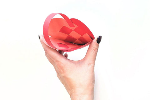 Scandinavian Woven Heart Basket SVG 3D Paper Risa Rocks It 
