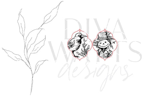 Scarecrow Earrings SVG For Laser Fall Earrings Crow Glowforge Earrings SVG For Laser Scarecrow Earrings SVG Autumn Earrings svg Fall Crow SVG Diva Watts Designs 