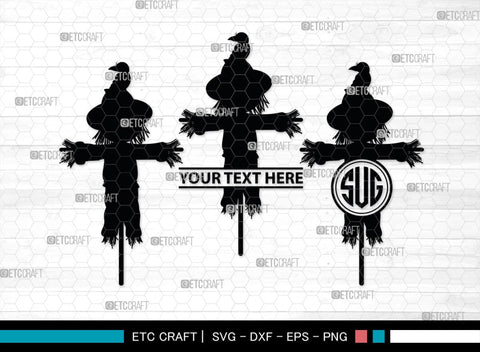 Scarecrow Monogram, Scarecrow Silhouette, Scarecrow SVG, Farm Svg, Farming Svg, Gardening Svg, SB00402 SVG ETC Craft 
