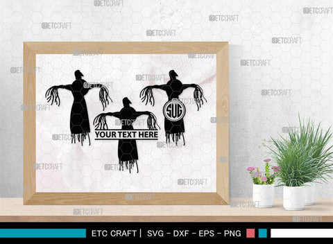 Scarecrow Monogram, Scarecrow Silhouette, Scarecrow SVG, Farm Svg, Farming Svg, Gardening Svg, SB00402 SVG ETC Craft 