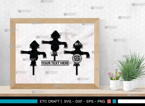 Scarecrow Monogram, Scarecrow Silhouette, Scarecrow SVG, Farm Svg, Farming Svg, Gardening Svg, SB00402 SVG ETC Craft 