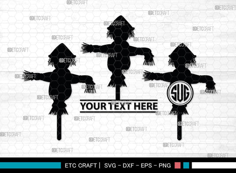 Scarecrow Monogram, Scarecrow Silhouette, Scarecrow SVG, Farm Svg, Farming Svg, Gardening Svg, SB00402 SVG ETC Craft 