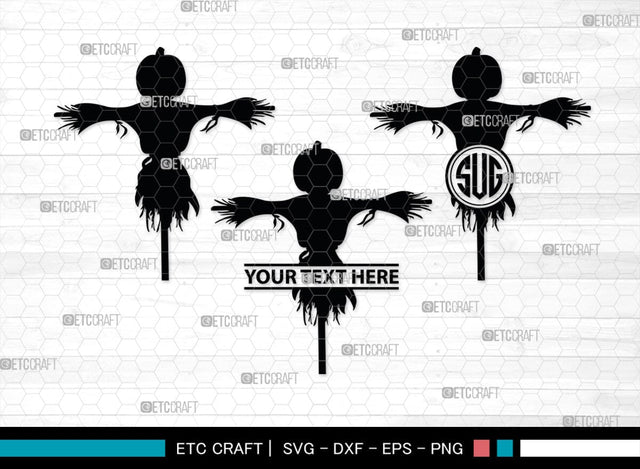 Scarecrow Monogram, Scarecrow Silhouette, Scarecrow SVG, Farm Svg, Farming Svg, Gardening Svg, SB00402 SVG ETC Craft 