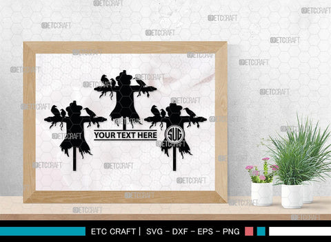 Scarecrow Monogram, Scarecrow Silhouette, Scarecrow SVG, Farm Svg, Farming Svg, Gardening Svg, SB00402 SVG ETC Craft 