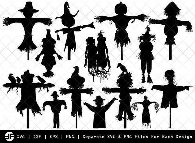 Scarecrow SVG | Crow SVG | Silhouette Bundle | SVG Cut File SVG ETC Craft 