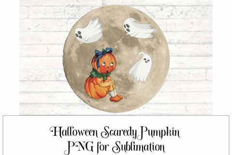 Scaredy Pumpkin Halloween PNG for Sublimation Sublimation Digital Honeybee 
