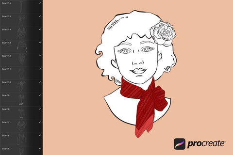 Scarf Procreate Stamps SVG SvgOcean 