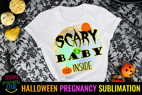 Scary Baby Inside -Halloween Pregnancy Sublimation PNG Sublimation Happy Printables Club 