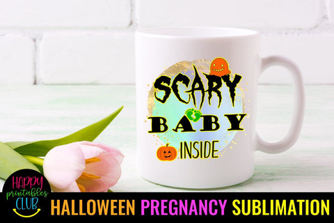 Scary Baby Inside -Halloween Pregnancy Sublimation PNG Sublimation Happy Printables Club 