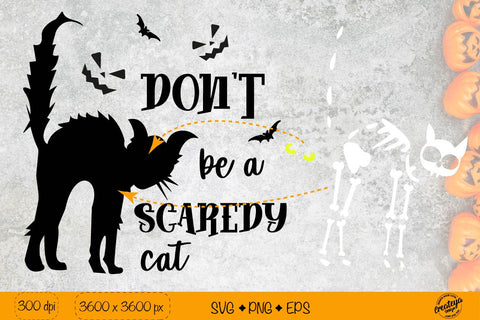 Scary Black cat SVG| Spooky SVG Halloween quote SVG Createya Design 
