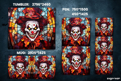 Scary Clown Bundle | Tumbler | Mug | Pen Sublimation SvgOcean 
