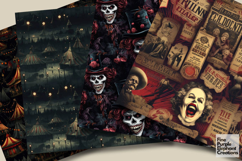 Funhouse Patterns Scary Funhouse | Halloween Horror - So Fontsy