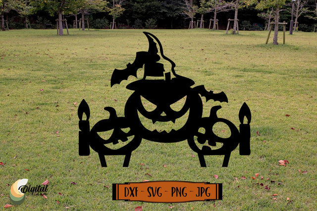 Scary garden design Halloween Laser Cut. Pumpkin SVG. SVG Evgenyia Guschina 