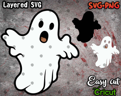 Scary Ghost - Layered SVG Files - Halloween Decor SVG Cozy-Art 
