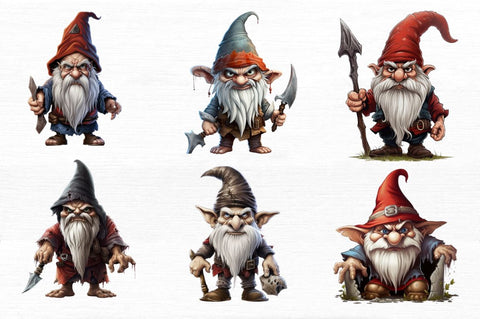 Scary Gnome Clipart Bundle Sublimation Regulrcrative 