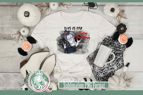 Scary Grandma Costume Sublimation Sublimation QueenBrat Digital Designs 