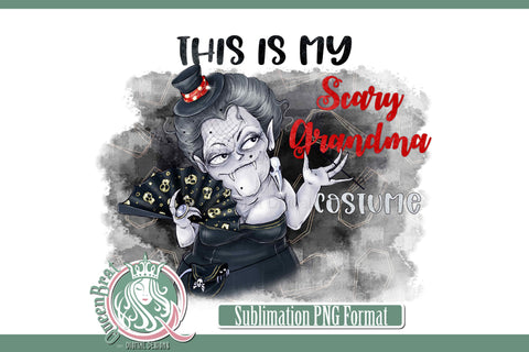 Scary Grandma Costume Sublimation Sublimation QueenBrat Digital Designs 