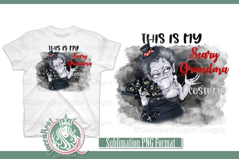 Scary Grandma Costume Sublimation Sublimation QueenBrat Digital Designs 