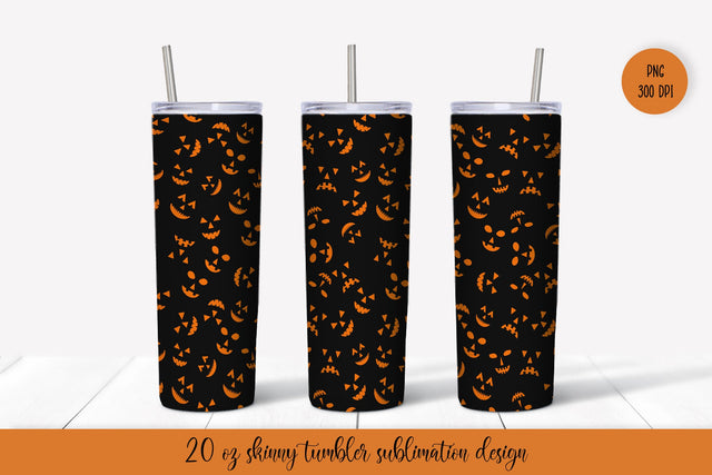Scary Halloween Tumbler Sublimation Wrap. Skinny Tumbler Sublimation Vera Fedorova 