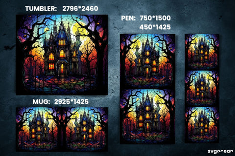 Scary House Bundle | Tumbler | Mug | Pen Sublimation SvgOcean 