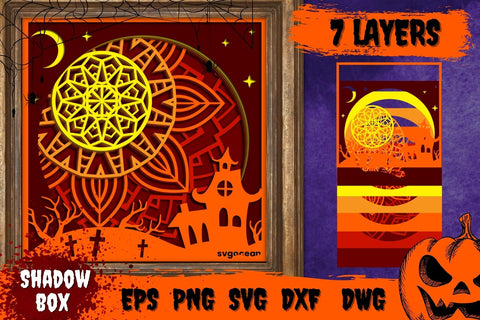 Scary House Shadow Box Svg SVG SvgOcean 